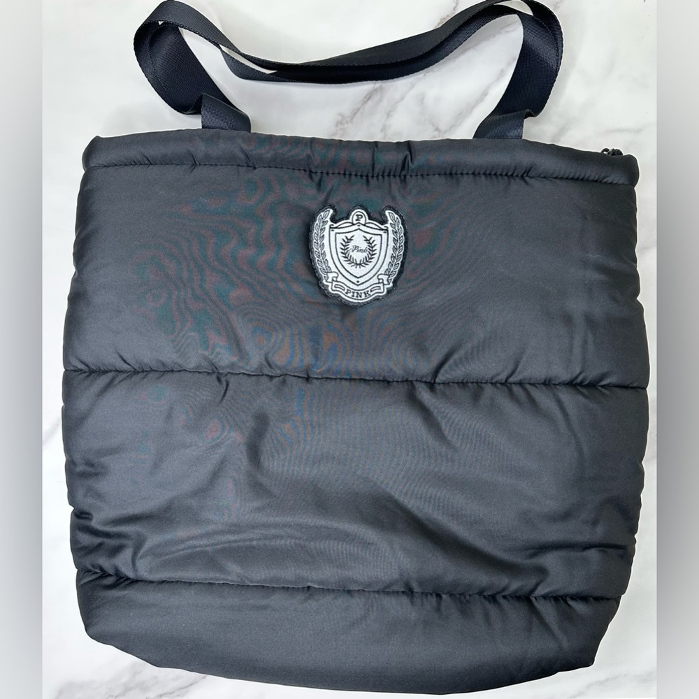 Victoria’s Secret PINK Black Puffer Tote Bag